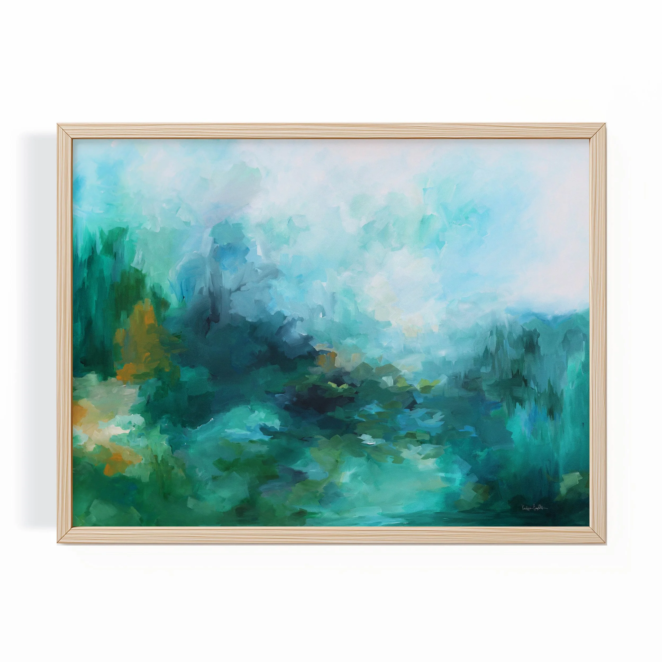Side By Side | Blue Green Landscape Wall Art | Abstract Nature